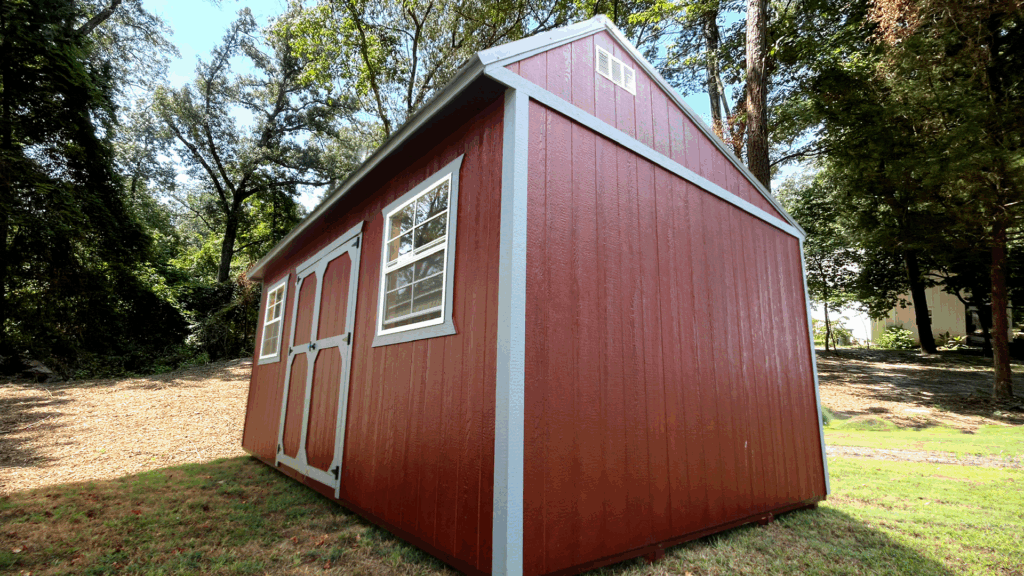 wooden shed corner view